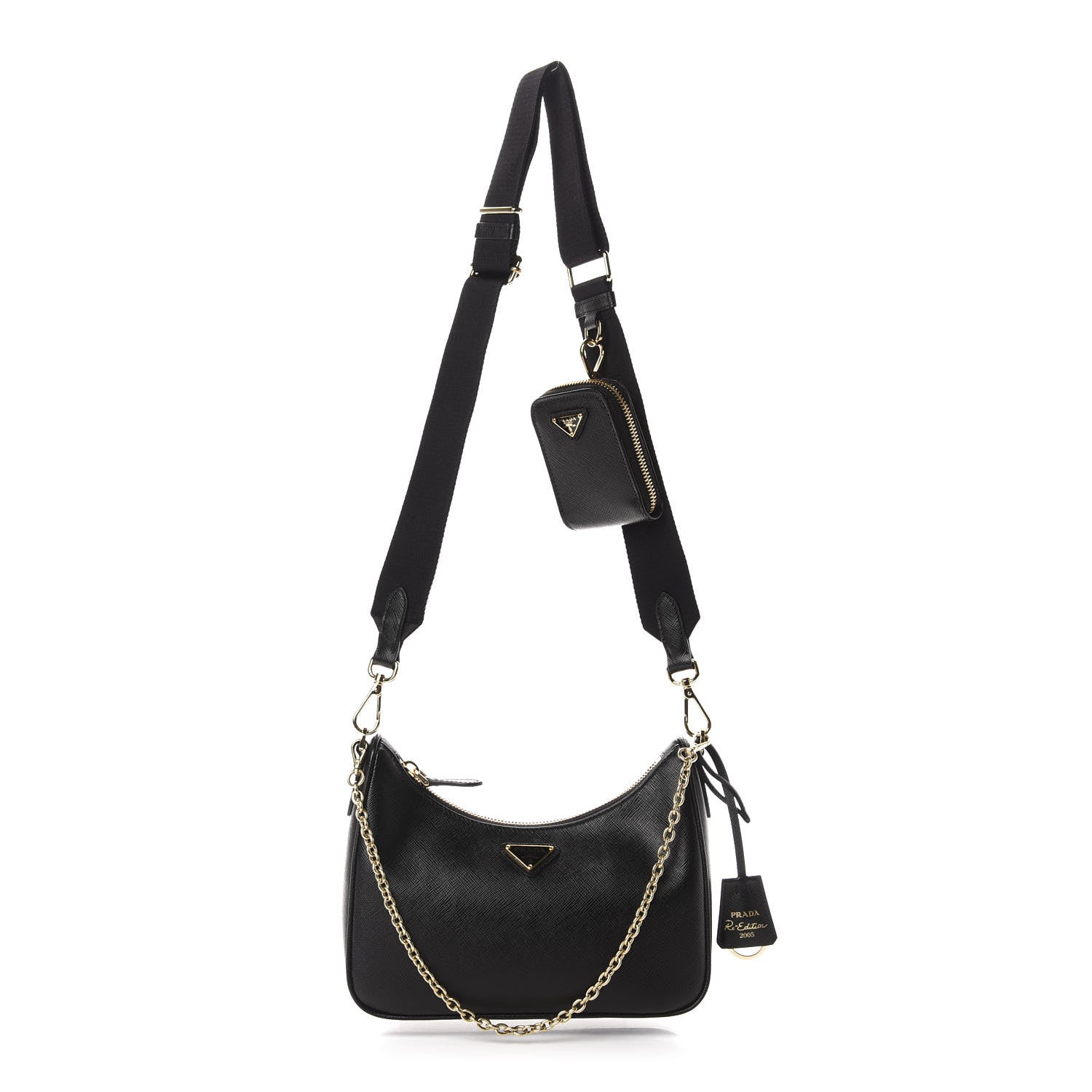 Prada Saffiano Lux Re-Edition 2005 Shoulder Bag Black 1 of 11