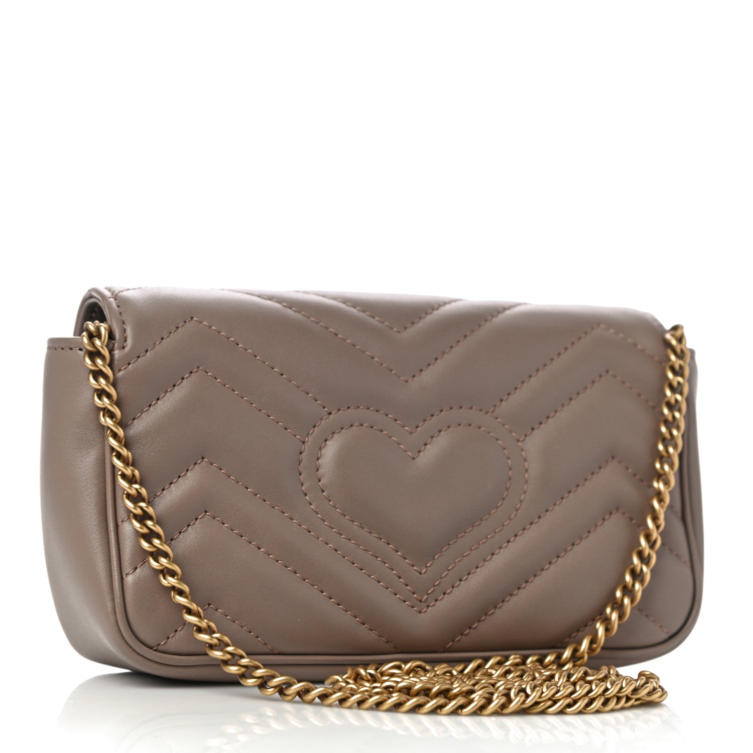 Gucci Calfskin Matelasse Super Mini GG Marmont Shoulder Bag Porcelain Rose 2 of 10