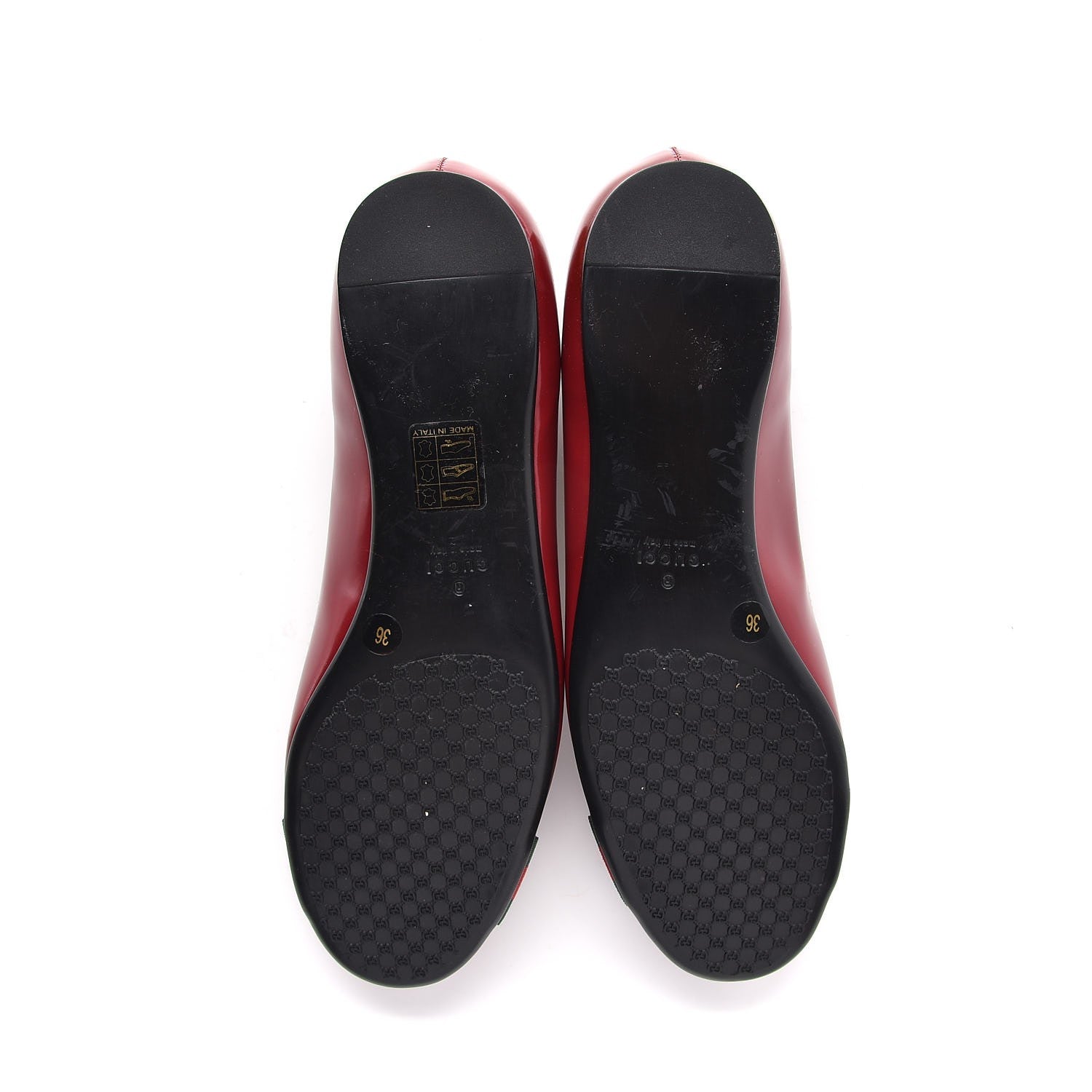 Gucci Calfskin Web Ballerina Flats 36 Red 17 of 20