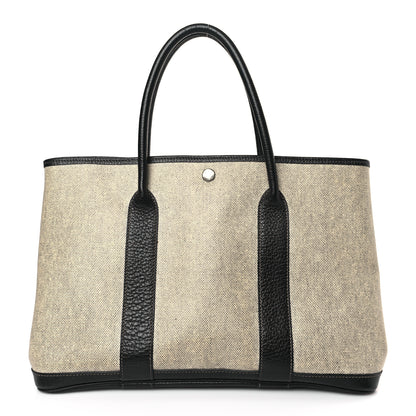 Hermes Toile Buffle Skipper Garden Party 36 MM Tote Black 1 of 8