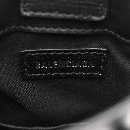 Balenciaga Squared Calfskin Logo Shopping Phone Holder Bag Black 6 of 9
