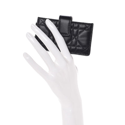 Christian Dior Lambskin Cannage Lady Dior 5-Gusset Card Holder Black 2 of 8