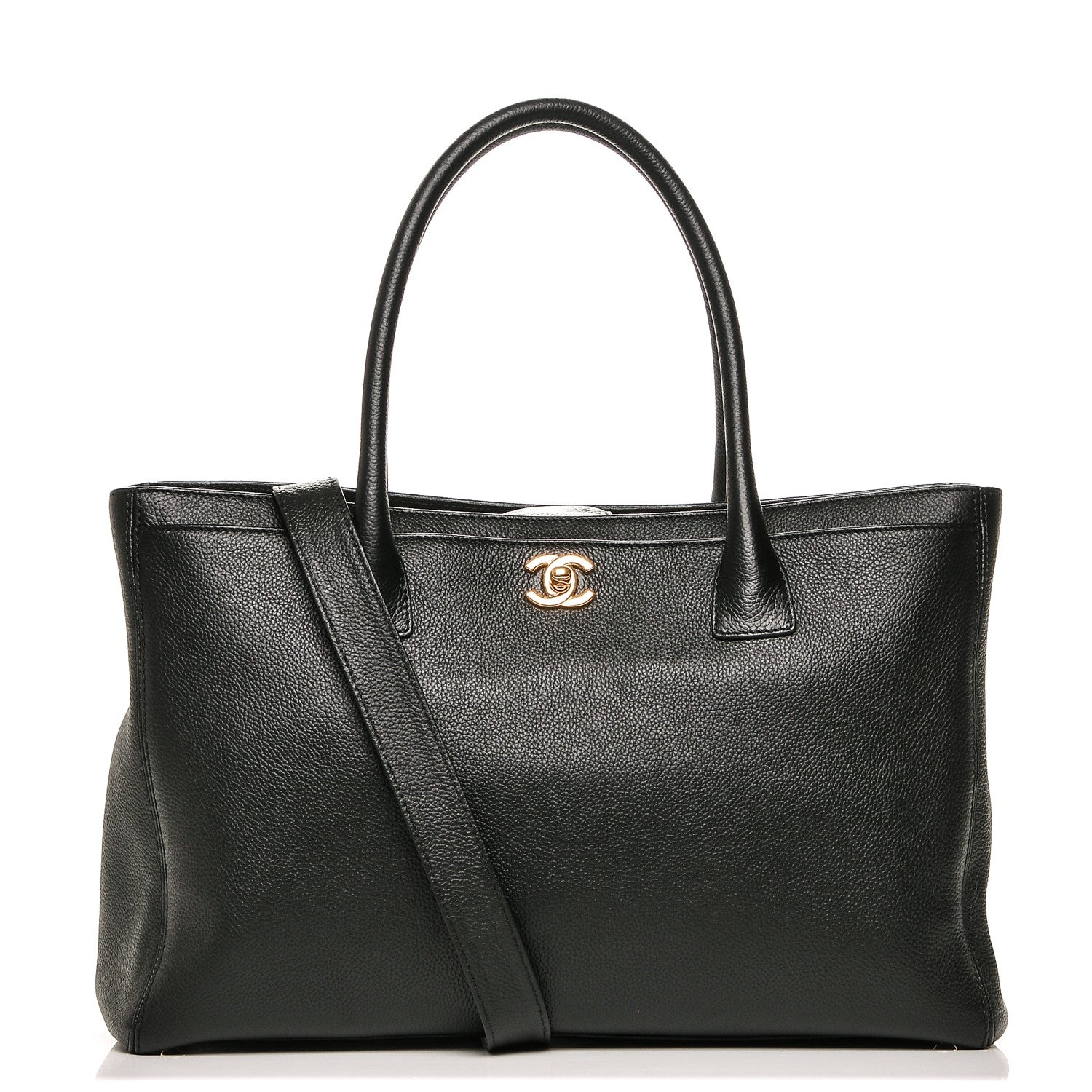 Chanel Calfskin Cerf Executive Shopper Tote Black 1 of 7