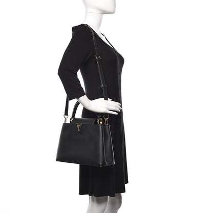 Louis Vuitton Taurillon Capucines PM Black 2 of 10