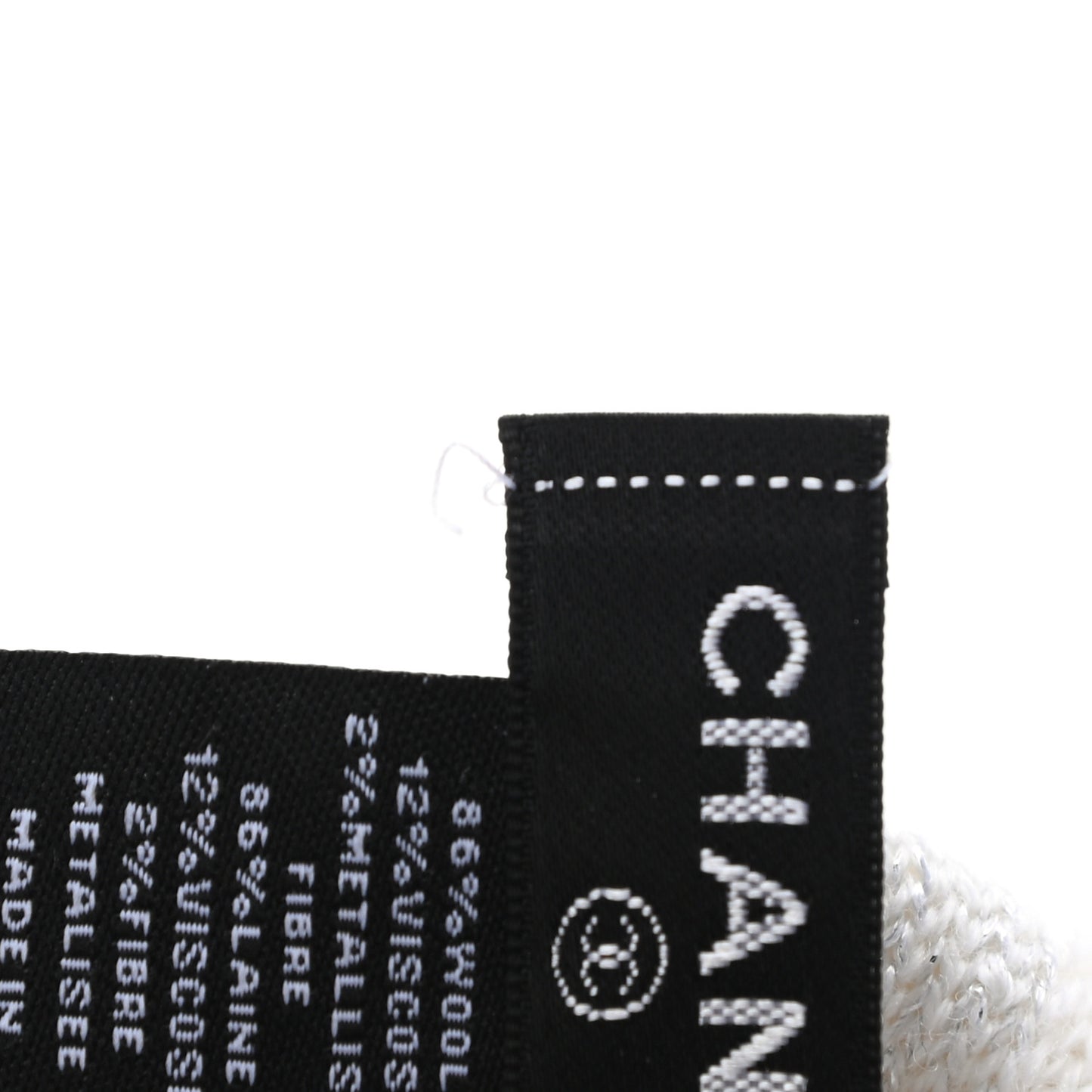 Wool Blend CC Beanie Hat White Silver