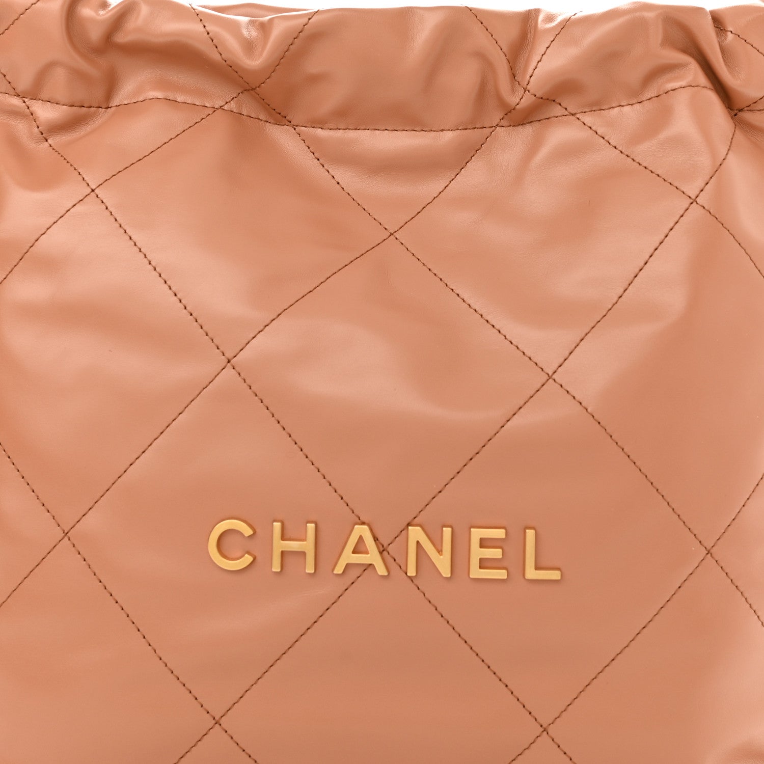 Chanel Shiny Calfskin Quilted Small Chanel 22 Camel 9 of 11