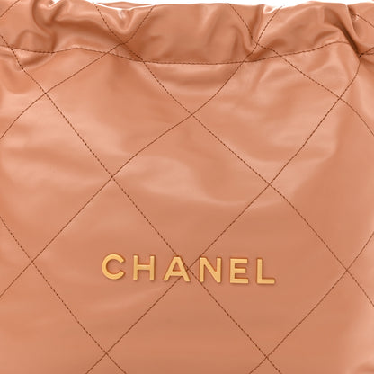 Chanel Shiny Calfskin Quilted Small Chanel 22 Camel 9 of 11
