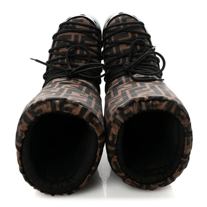 Fendi Nylon Rubber FF Snow Boots 37 Tobacco Black 2 of 7