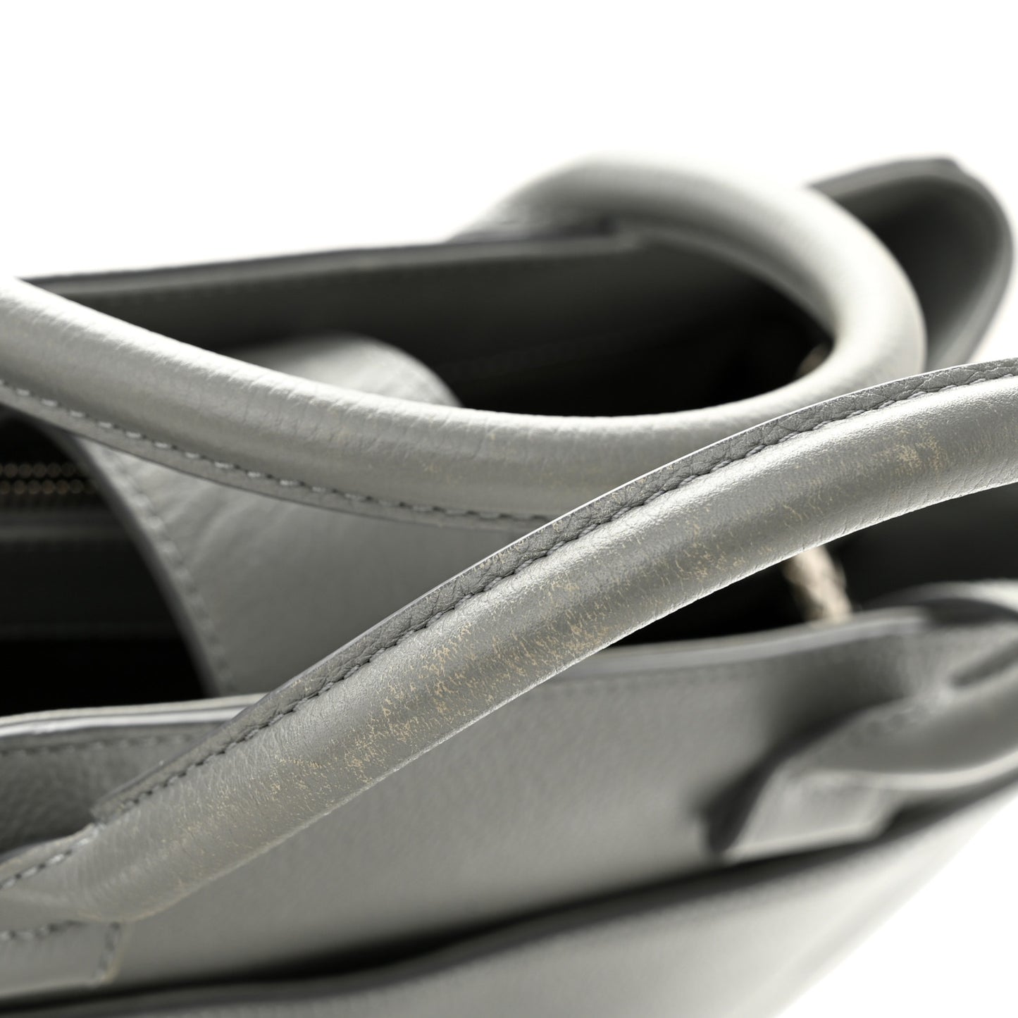 Grained Calfskin Small Neo Executive Shopper Tote Grey