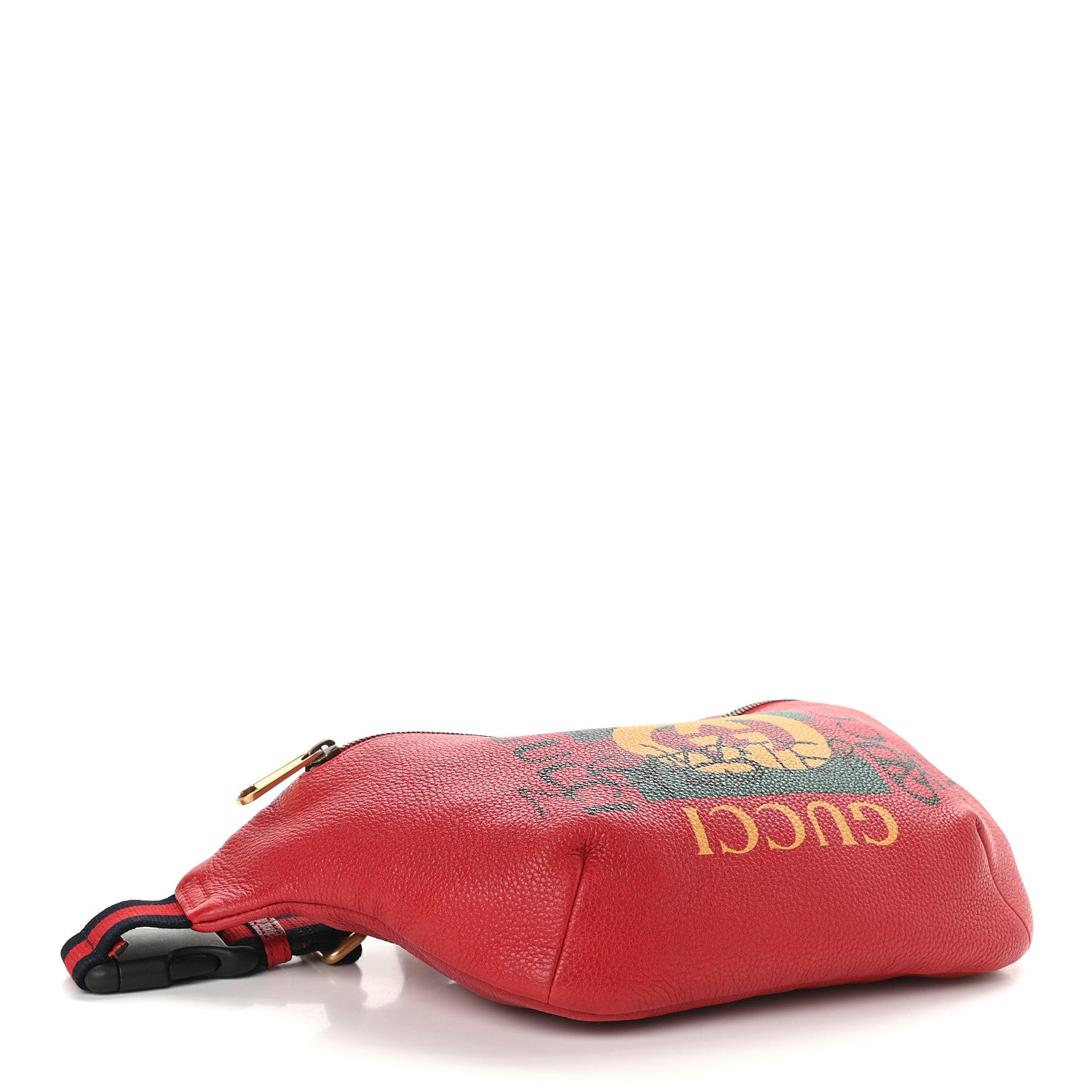 Gucci Grained Calfskin Coco Capitan Logo Belt Bag Hibiscus Red
