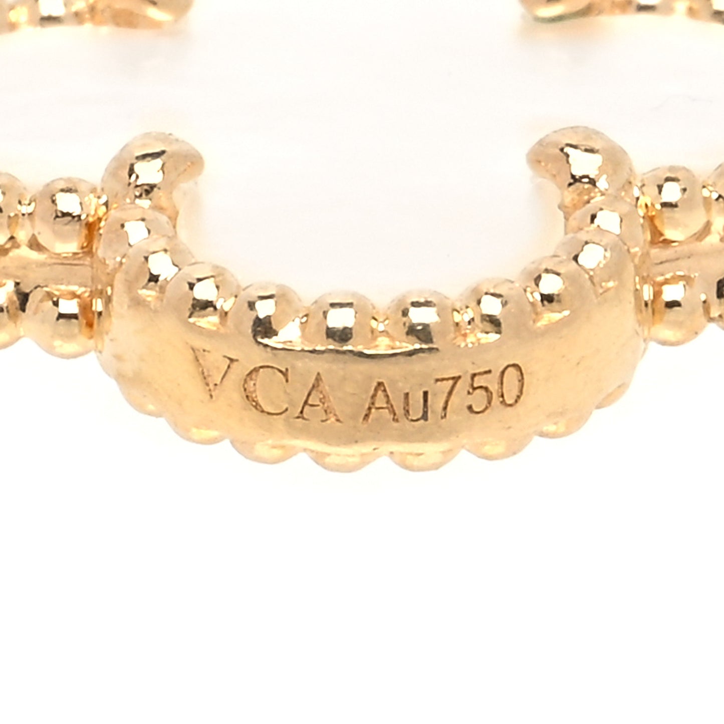 18K Yellow Gold Mother of Pearl 5 Motifs Vintage Alhambra Bracelet