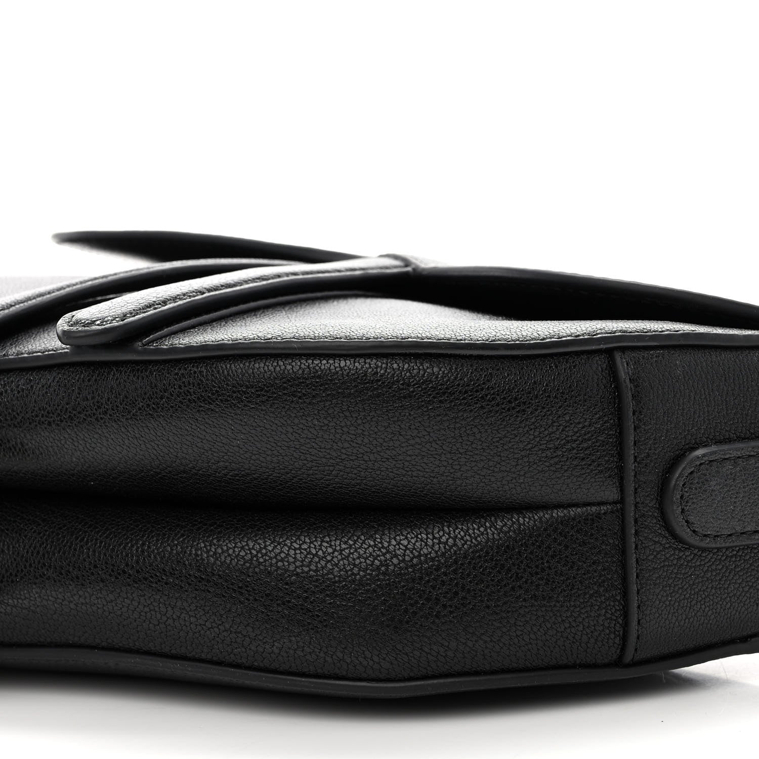 Christian Dior Shiny Goatskin Saddle Bag With Strap Black 10 of 10