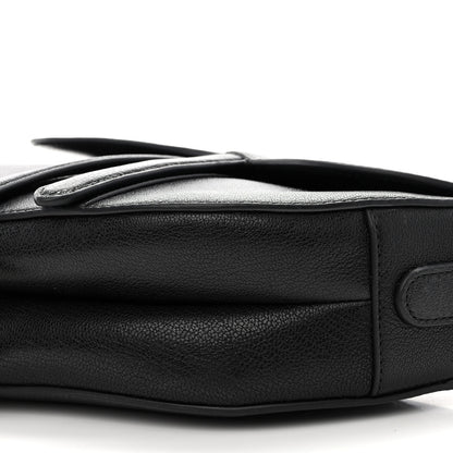 Christian Dior Shiny Goatskin Saddle Bag With Strap Black 10 of 10