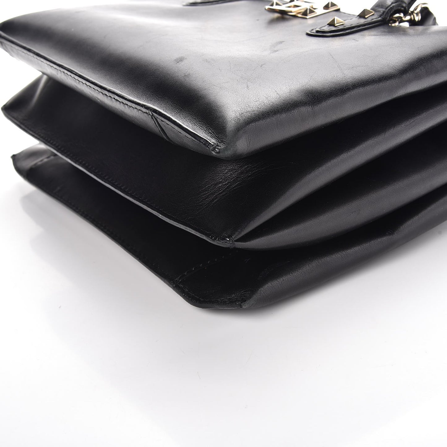 Vitello Rockstud Accordion Satchel Black