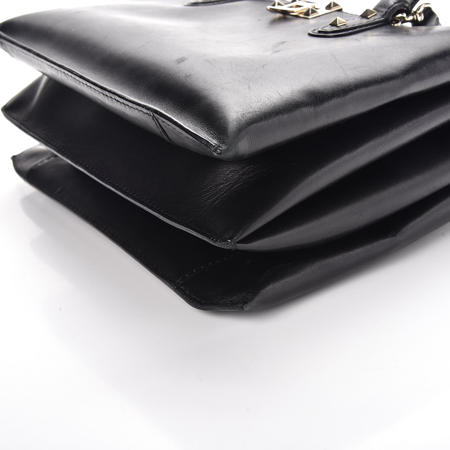 Valentino Garavani Vitello Rockstud Accordion Satchel Black 15 of 15
