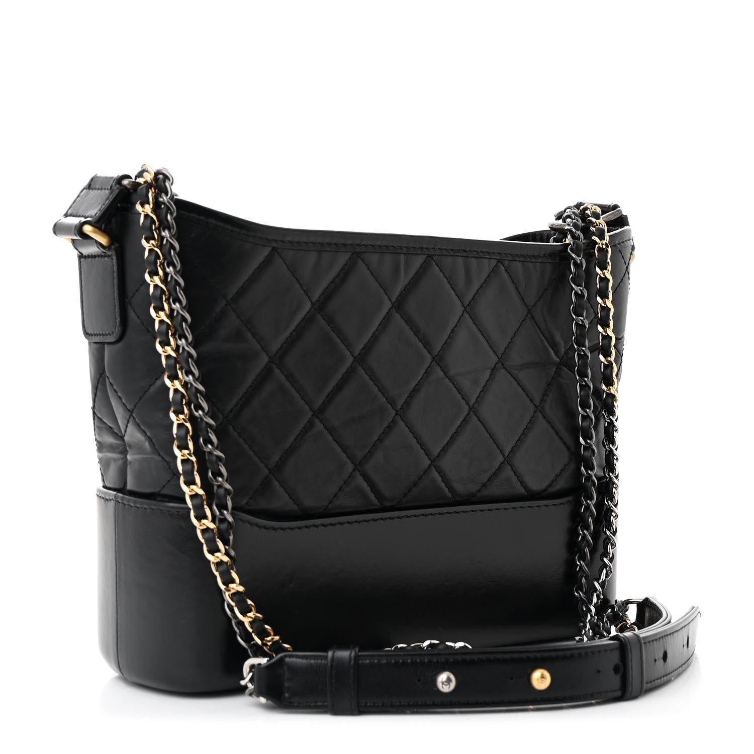 Chanel Aged Calfskin Quilted New Medium Gabrielle Hobo Black 3 of 10