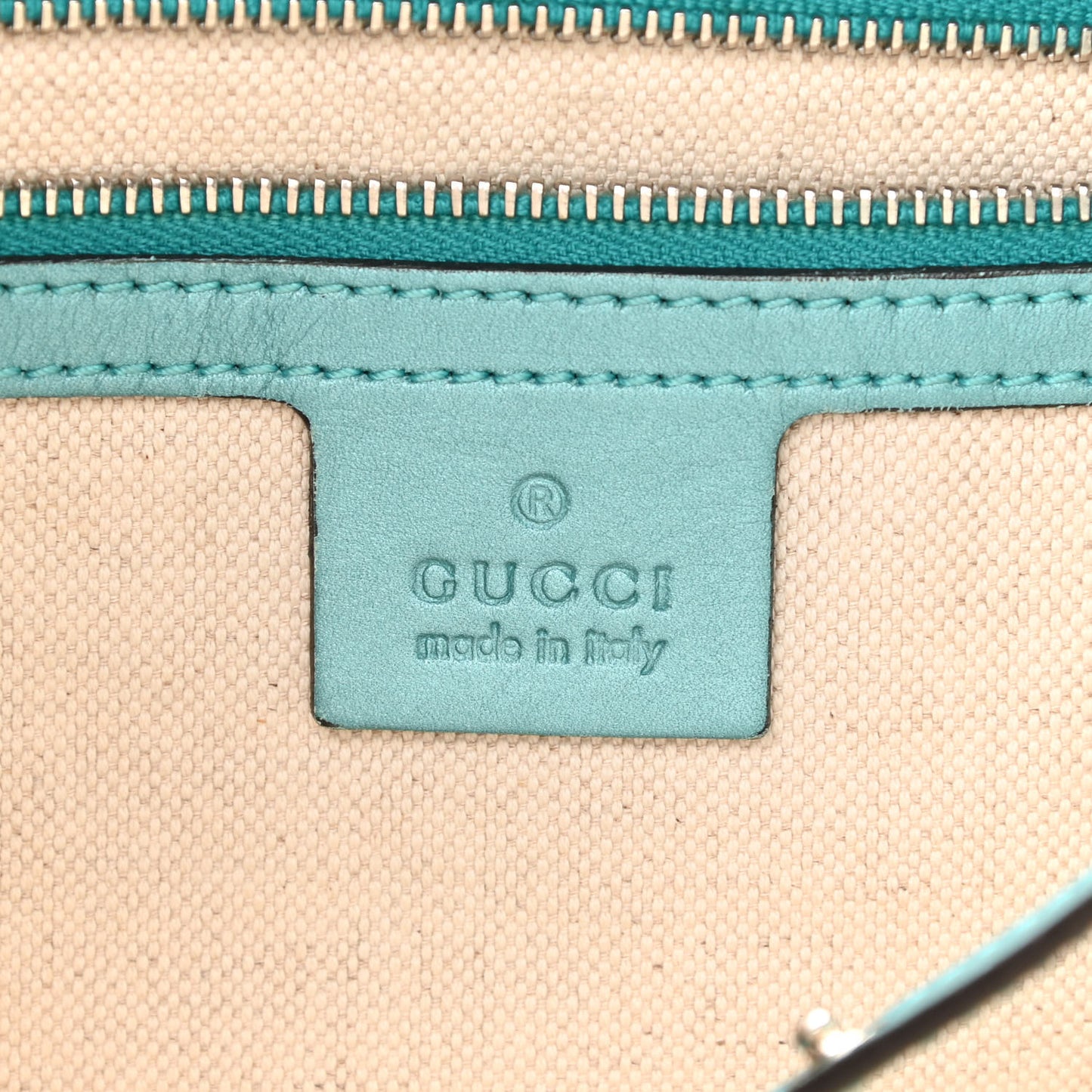 Metallic Guccissima Medium GG Twins Tote Teal