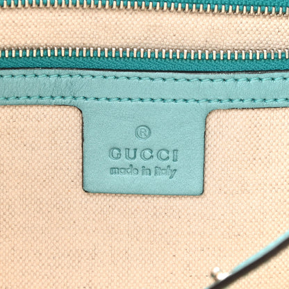 Gucci Metallic Guccissima Medium GG Twins Tote Teal 6 of 13