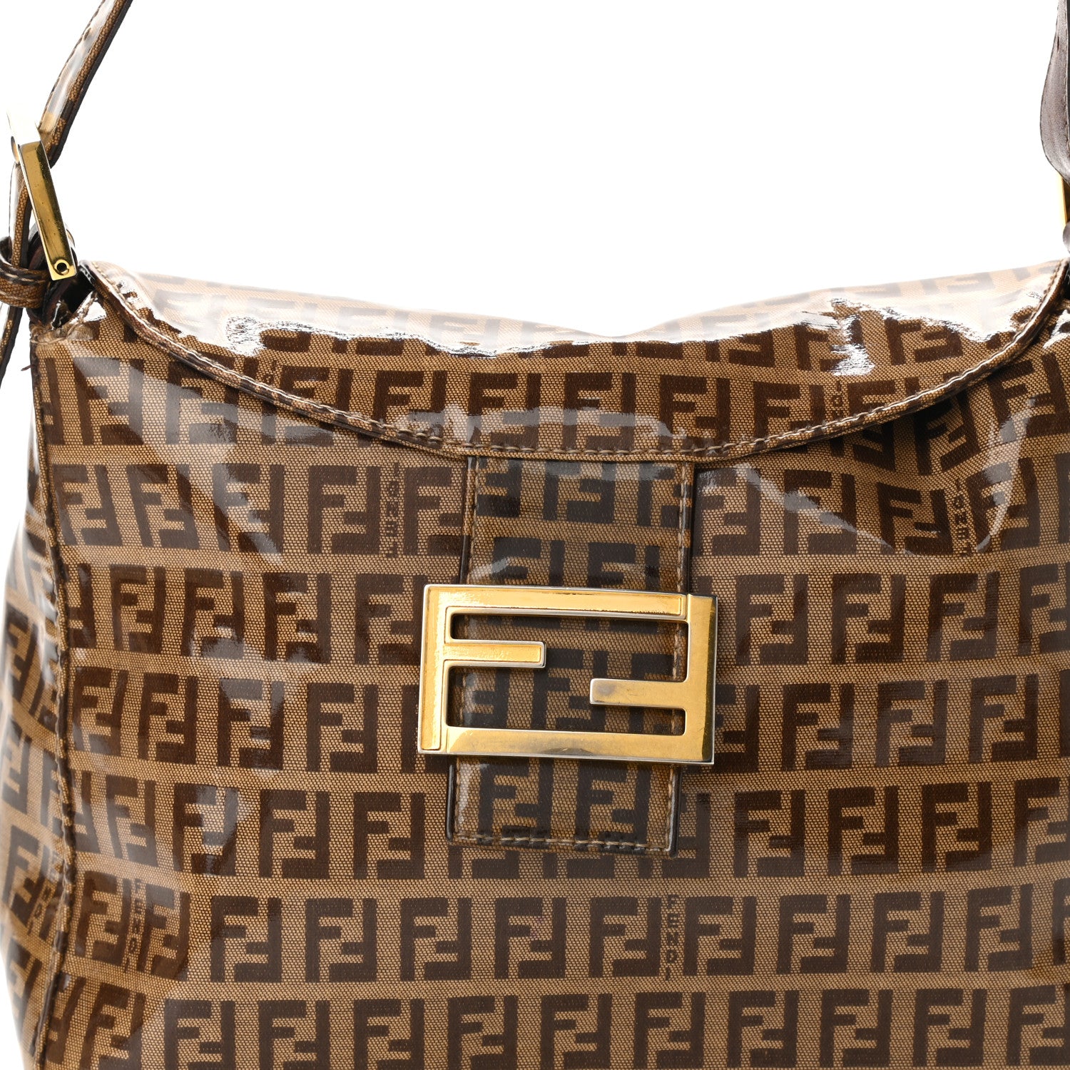 Fendi Vinyl Zucchino Mama Baguette Tobacco 7 of 9