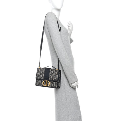 Christian Dior Oblique 30 Montaigne Flap Bag Blue 2 of 17