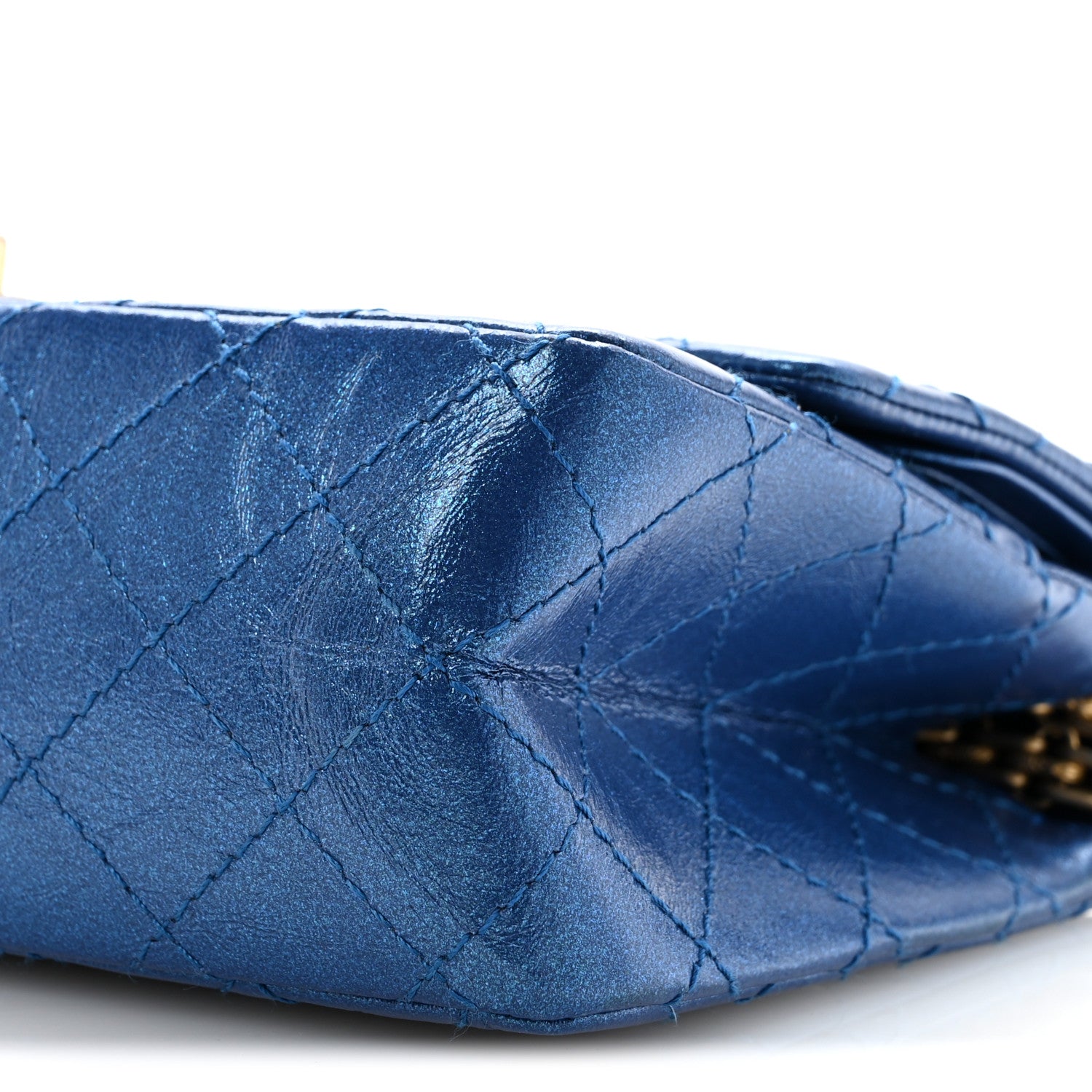 Chanel Metallic Calfskin Quilted 2.55 Reissue 225 Flap Blue 10 of 11