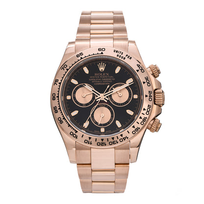 Rolex 18K Everose Gold 40mm Oyster Perpetual Cosmograph Daytona Watch Black Pink 116505 1 of 5