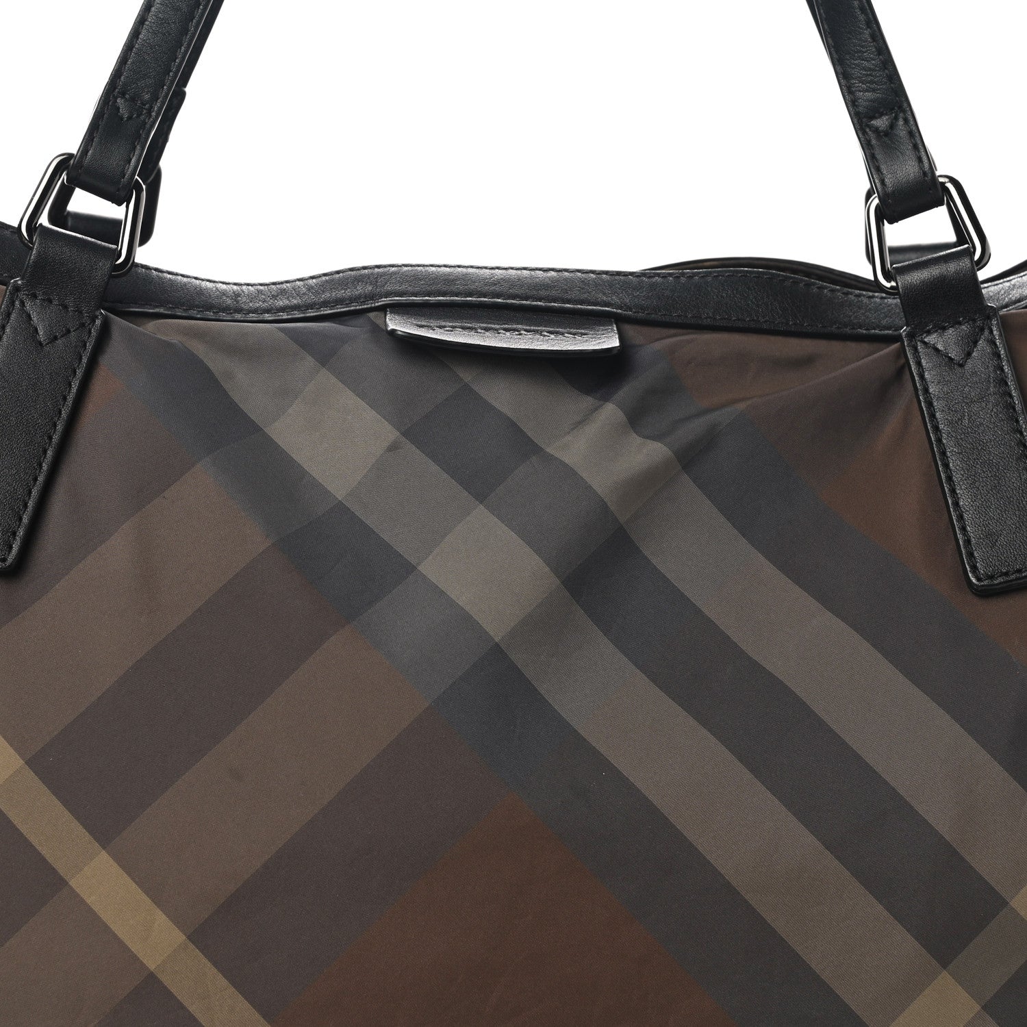 Burberry Nylon Check Small Buckleigh Packable Tote Birch Grey 9 of 14