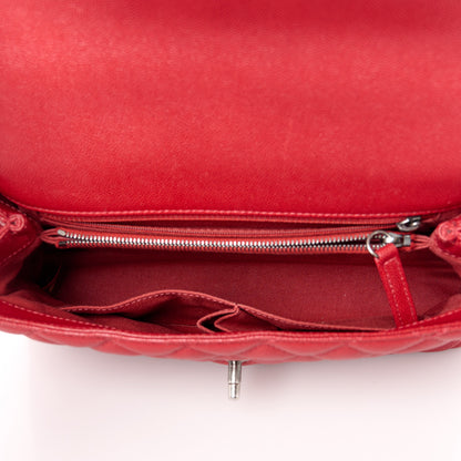 Chanel Caviar Quilted Small Coco Handle Flap Red 5 of 14