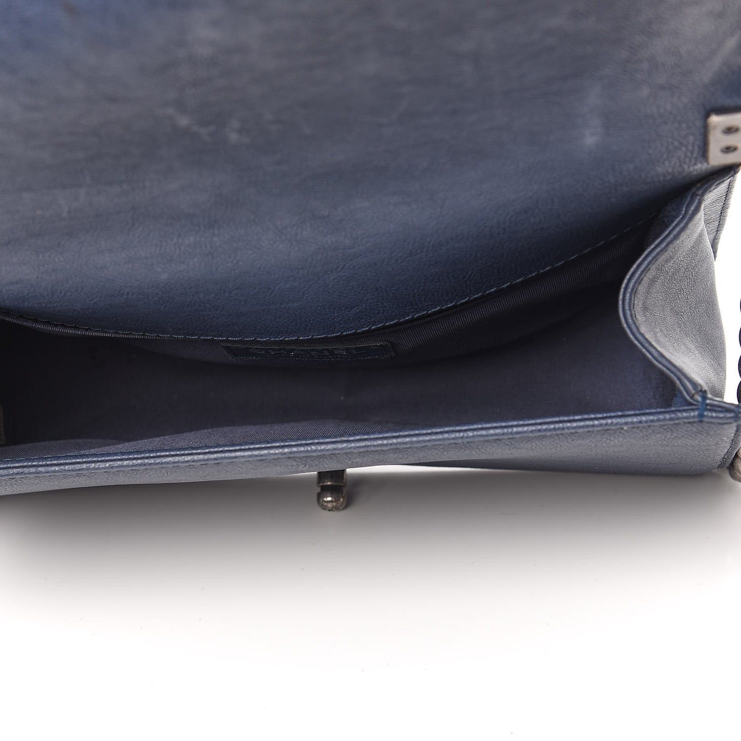 Calfskin Quilted Medium Top Handle Boy Flap Blue