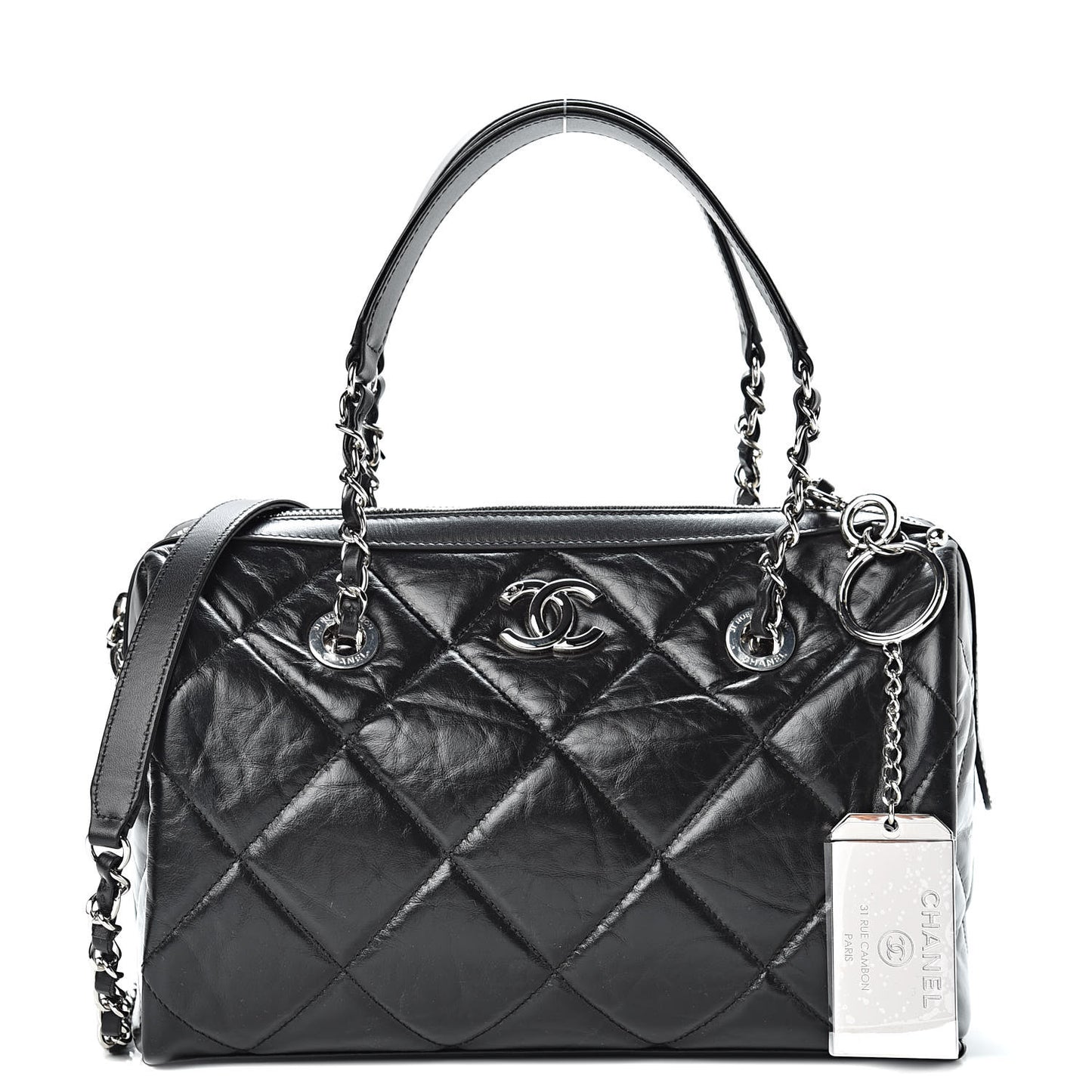 Calfskin Small Bowling Bag Black
