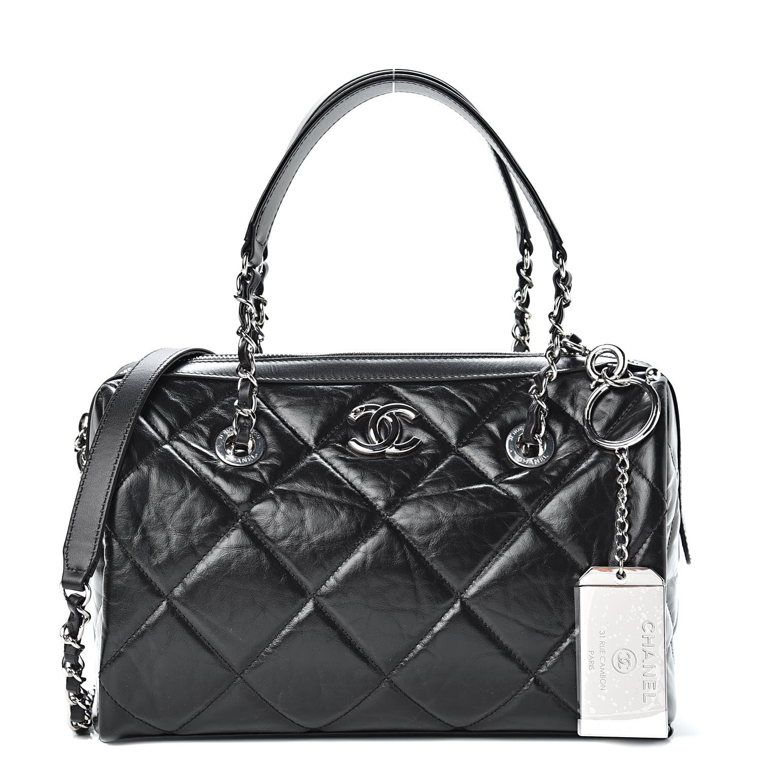 Chanel Calfskin Small Bowling Bag Black 1 of 12