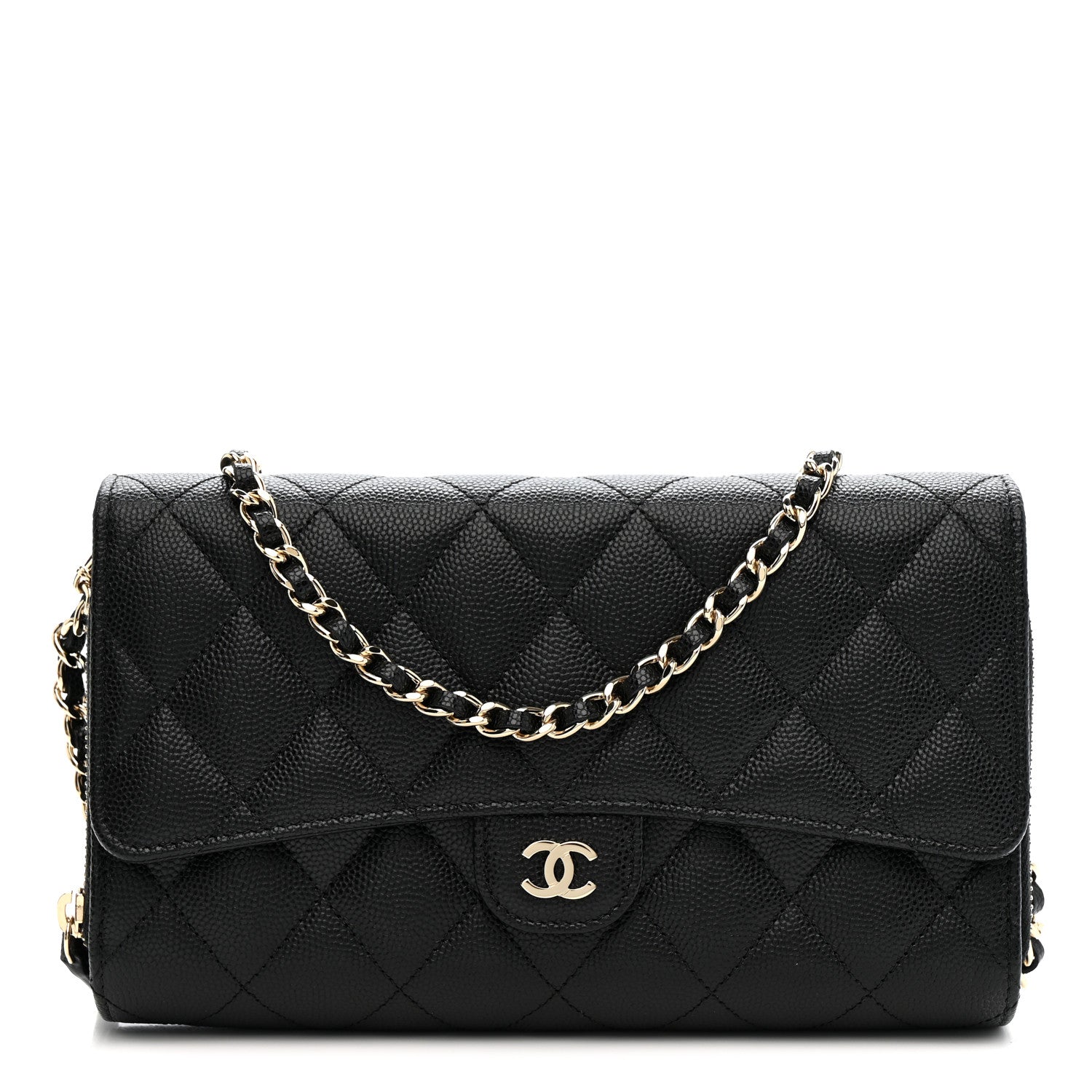 Chanel Caviar Quilted Phone Holder Wallet on Removable Chain Black 1 of 13