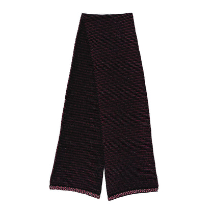 Chanel Cashmere Blend Scarf Black Pink 2 of 3