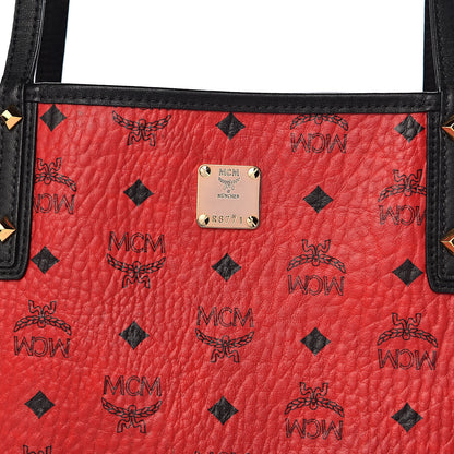 MCM Visetos Large Liz Reversible Shopper Red Black 22 of 23