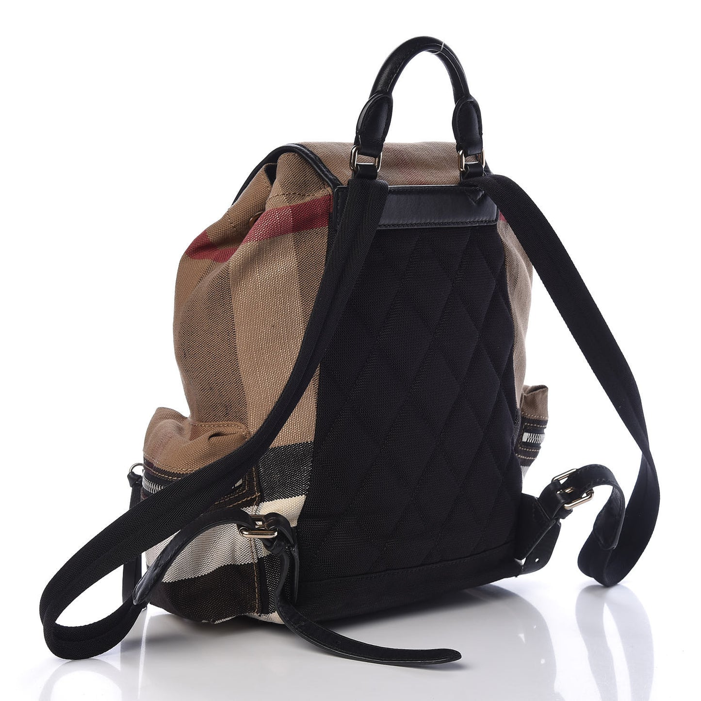 Canvas Mega Check Medium Rucksack Backpack Black