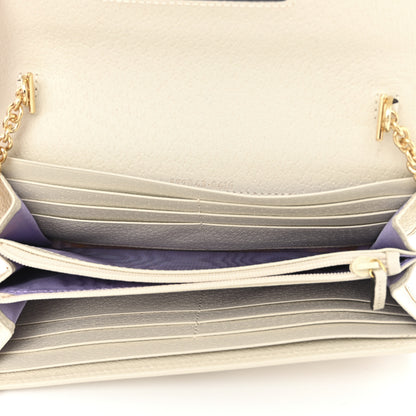 Gucci Canvas Flora Wallet On Chain White 5 of 12