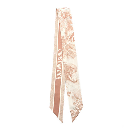 Christian Dior Silk Toile De Jouy Mitzah Scarf Pink 2 of 3