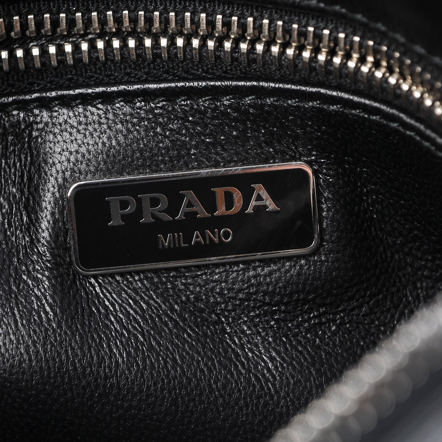 Goatskin Woven Pochette Black Argento
