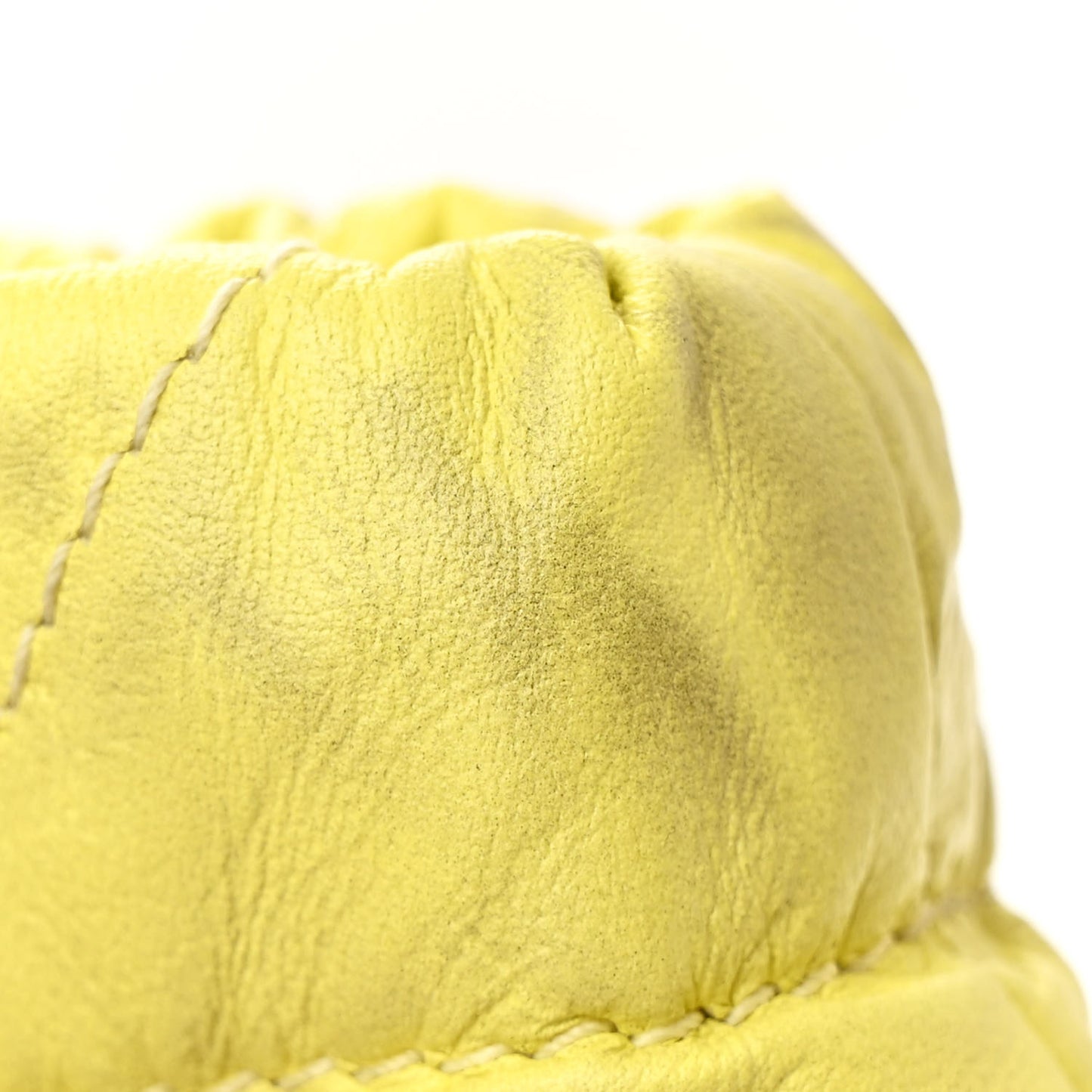 Crushed Calfskin Quilted Crush Small Tote Bag Citrus