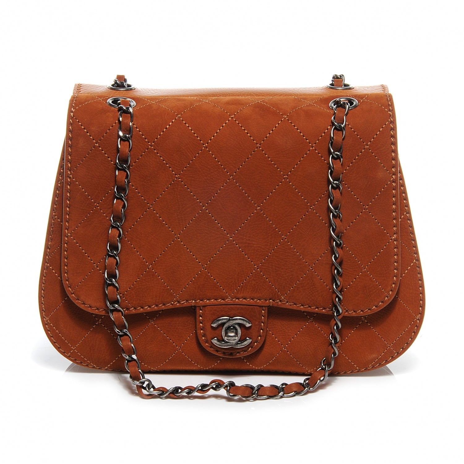Chanel Suede Coco Twin Large Flap Marron 1 of 8