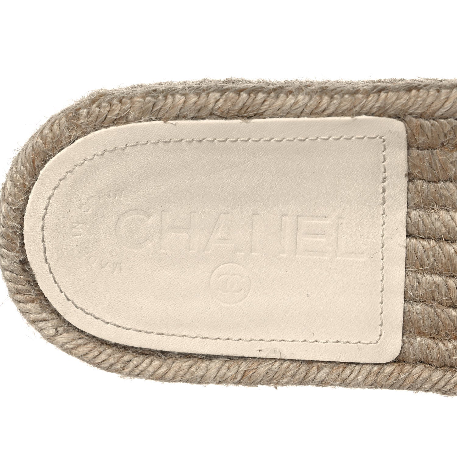 Chanel Tweed Grosgrain CC Espadrille Slip On Sandals 37 White Black 7 of 10