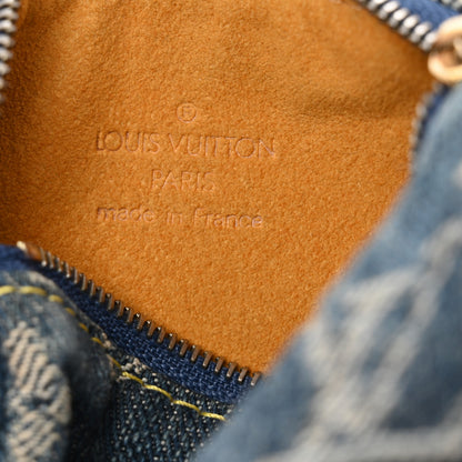Louis Vuitton Monogram Denim Pochette Speedy PM Key Holder Blue 6 of 8