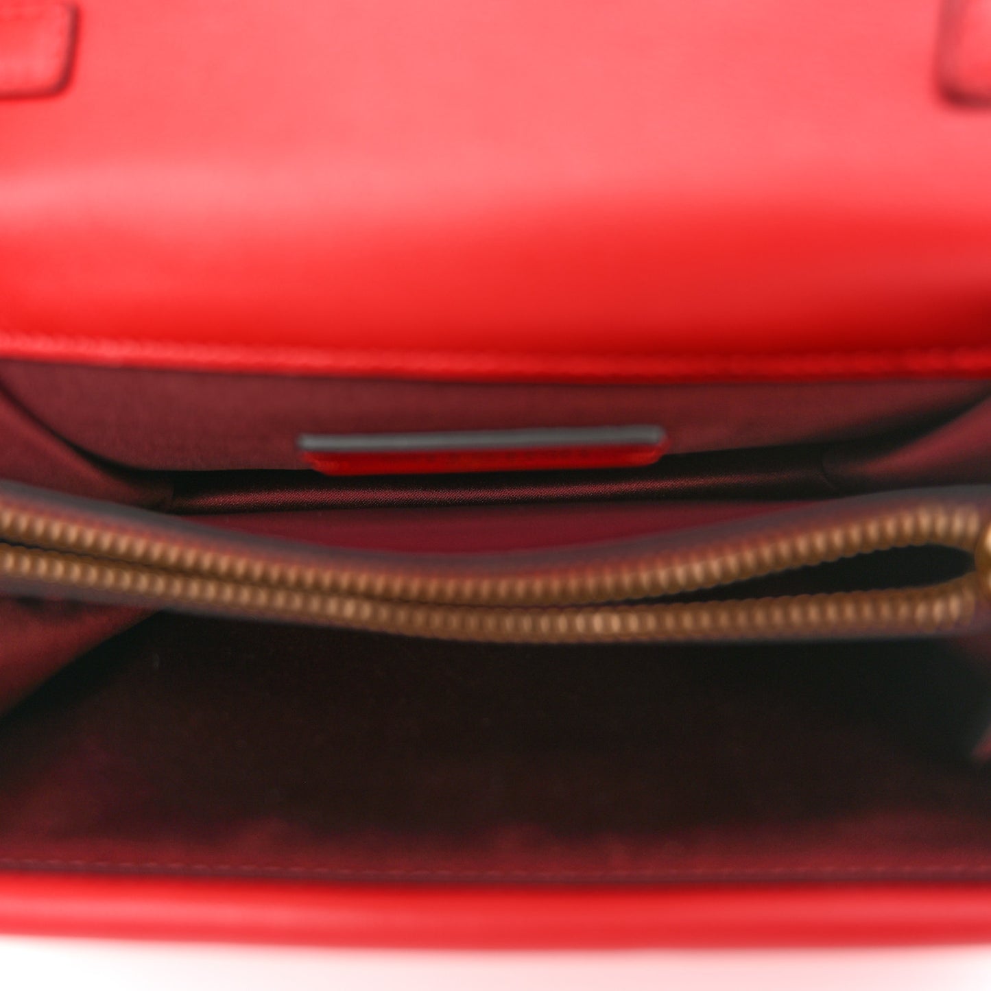 Calfskin Love Lab Go Logo Wallet on Chain Rouge Pur