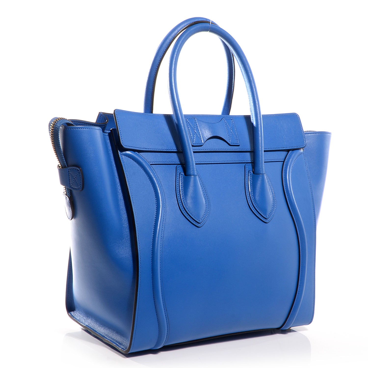 Celine Palmelato Leather Mini Luggage Bag Electric Blue 3 of 9
