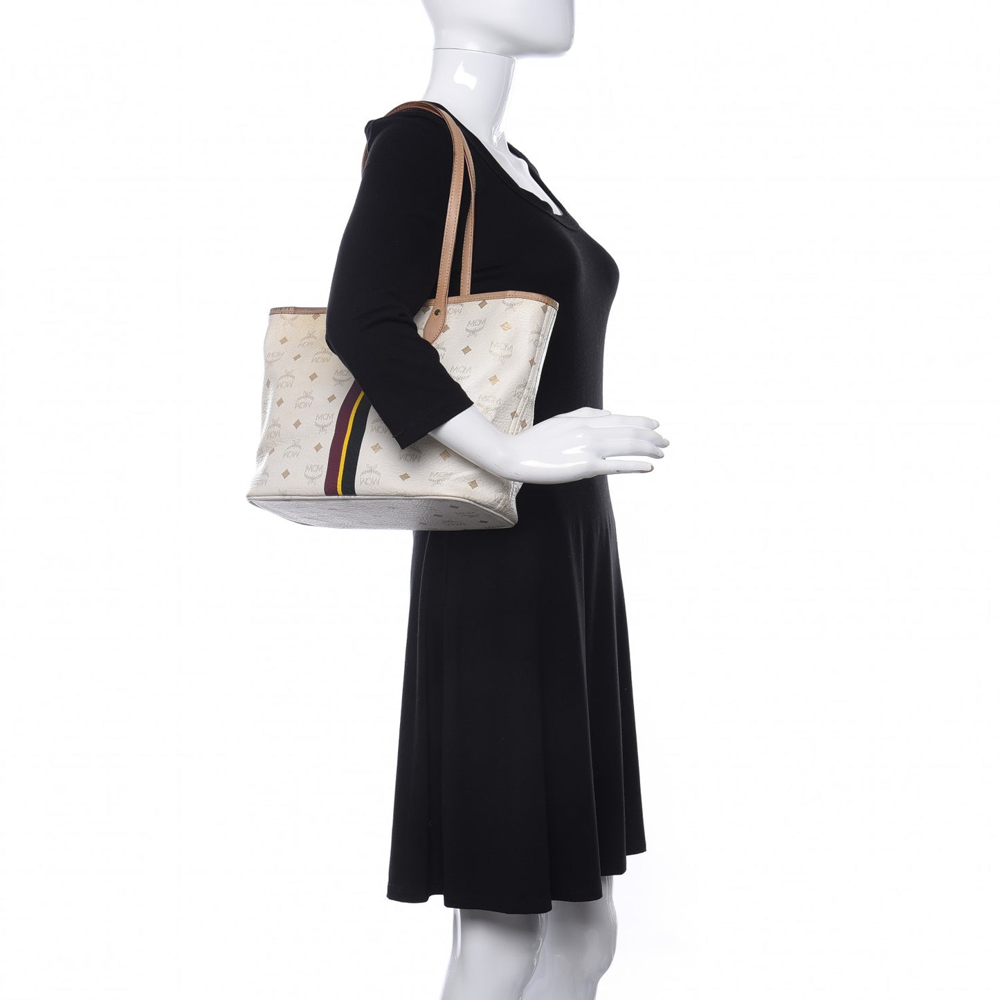 Visetos Striped Shopper Tote White