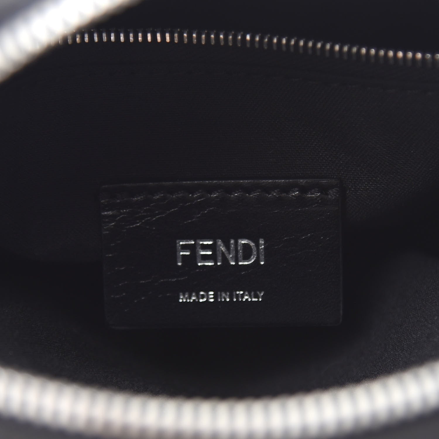 Fendi Nylon Fabric Jacquard Chamois FF 1974 Medium Crossbody Messenger Black Nuvola 5 of 10