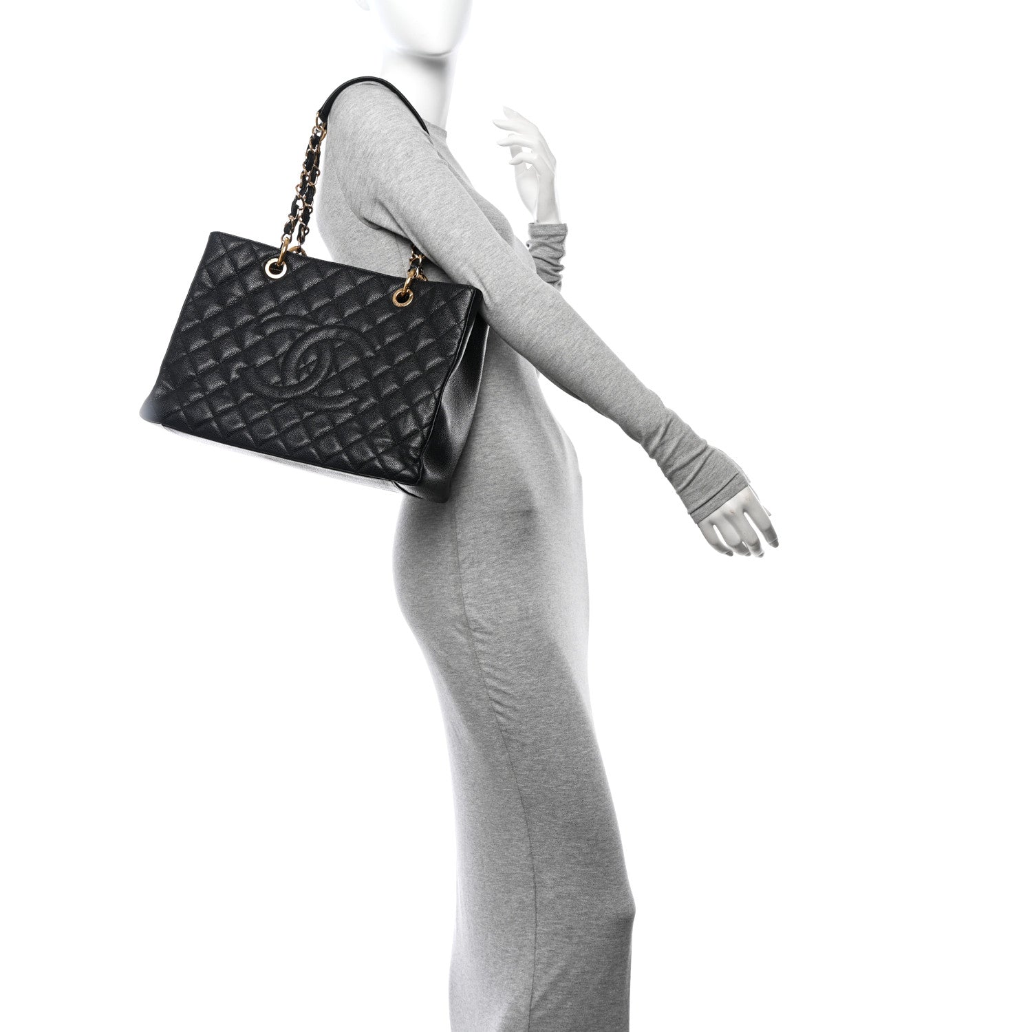 Chanel Caviar Quilted Grand Shopping Tote GST Black 2 of 14