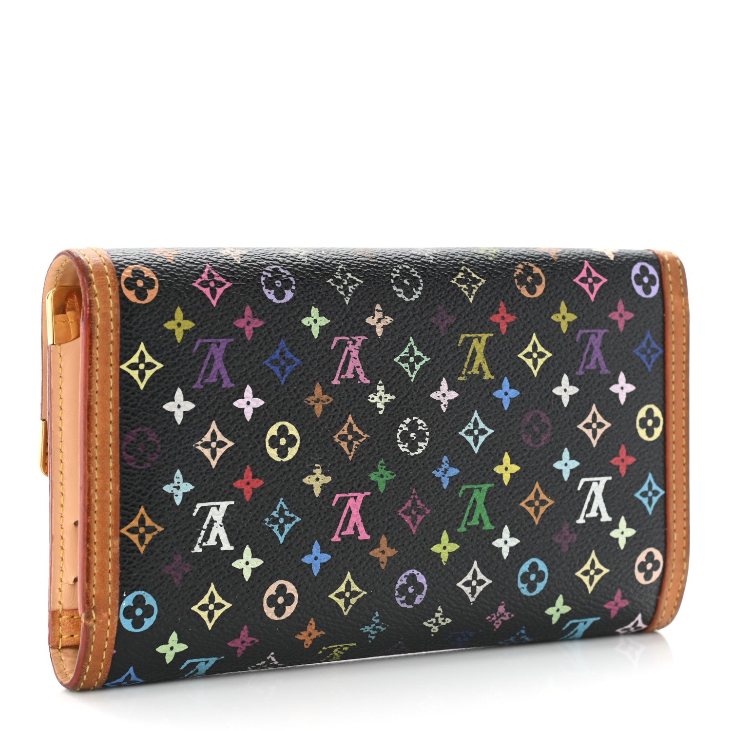 Louis Vuitton Monogram Multicolor Porte Tresor International Wallet Black 3 of 11