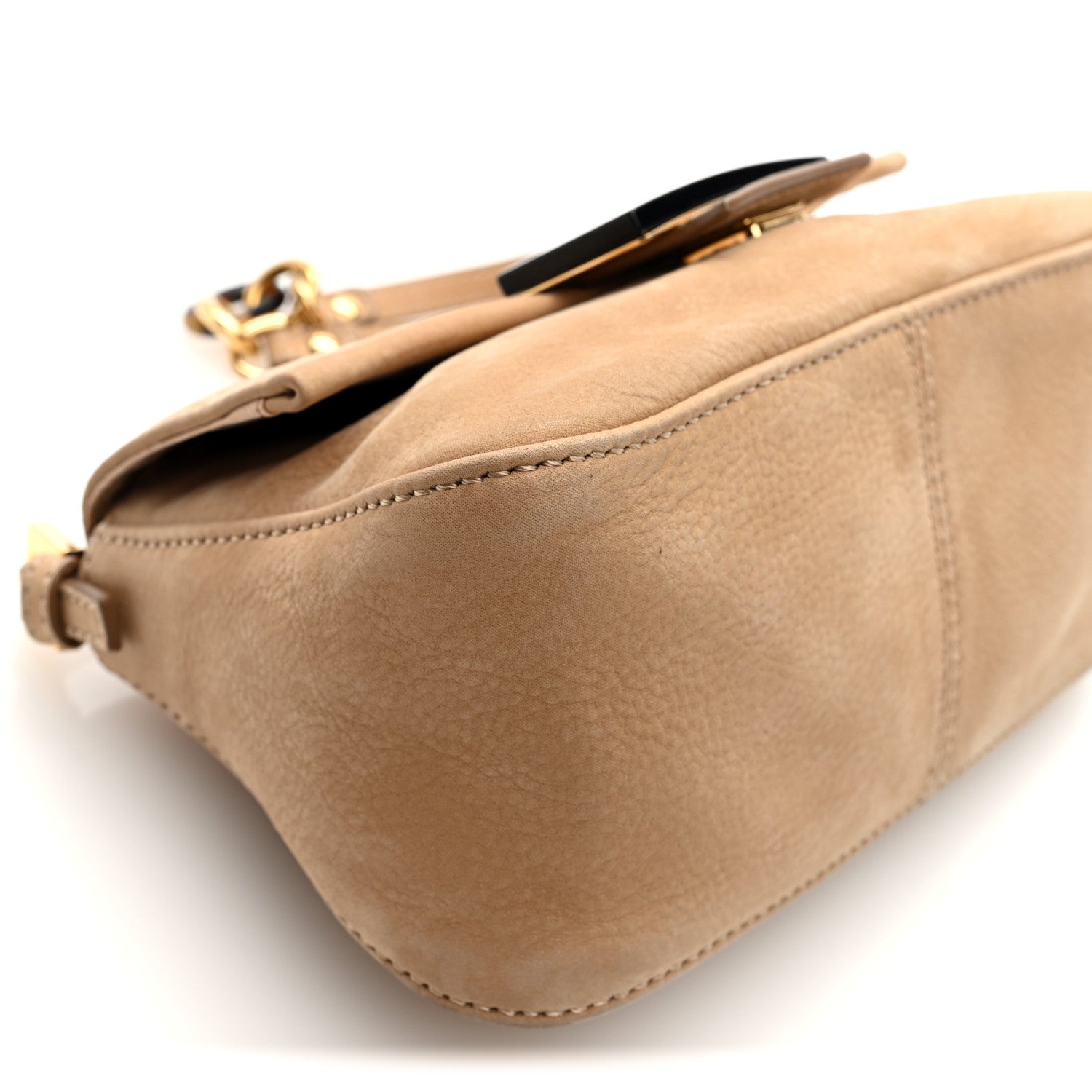 Fendi Vitello Savana Mini Mama Baguette Caramello Tartaruga Natural 9 of 10