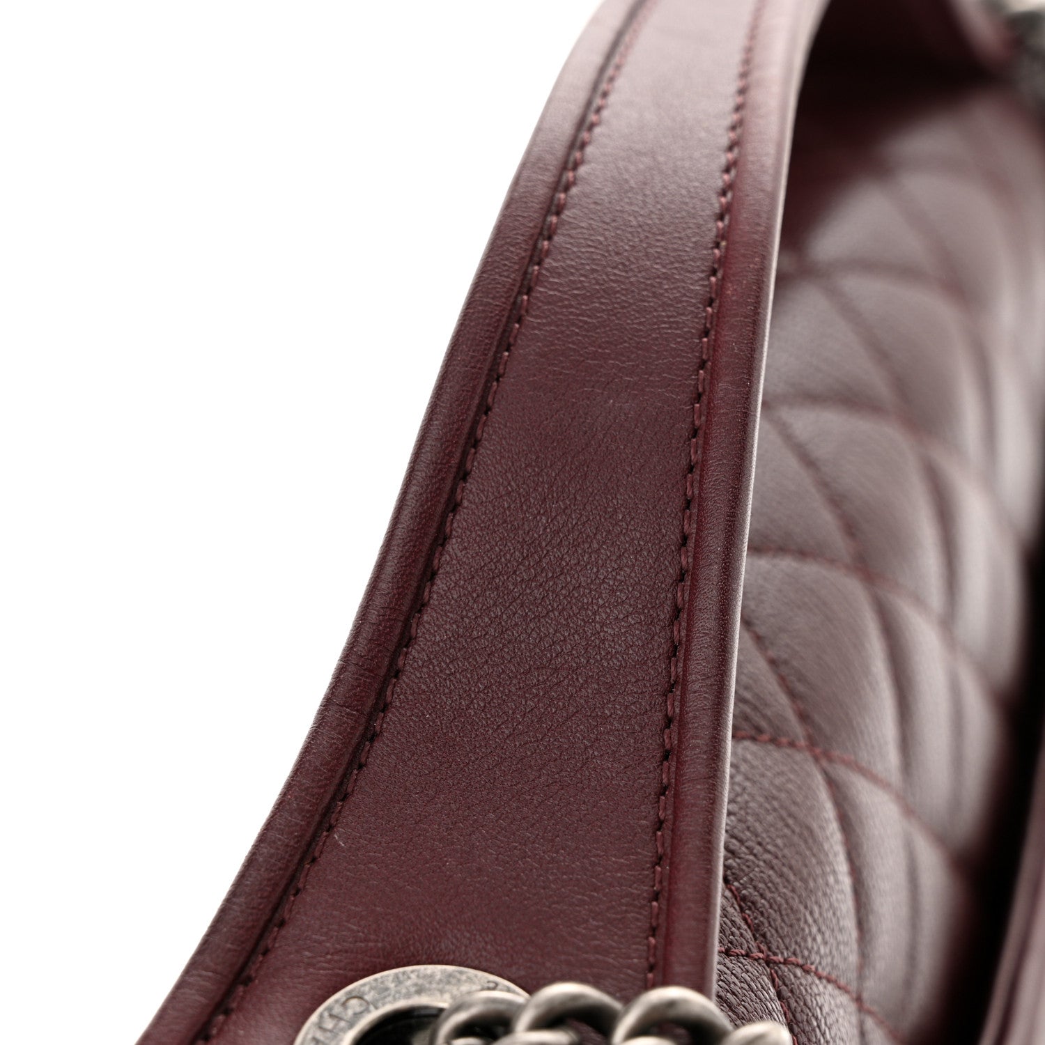 Chanel Goatskin Quilted Large CC University Top Handle Flap Burgundy 11 of 12